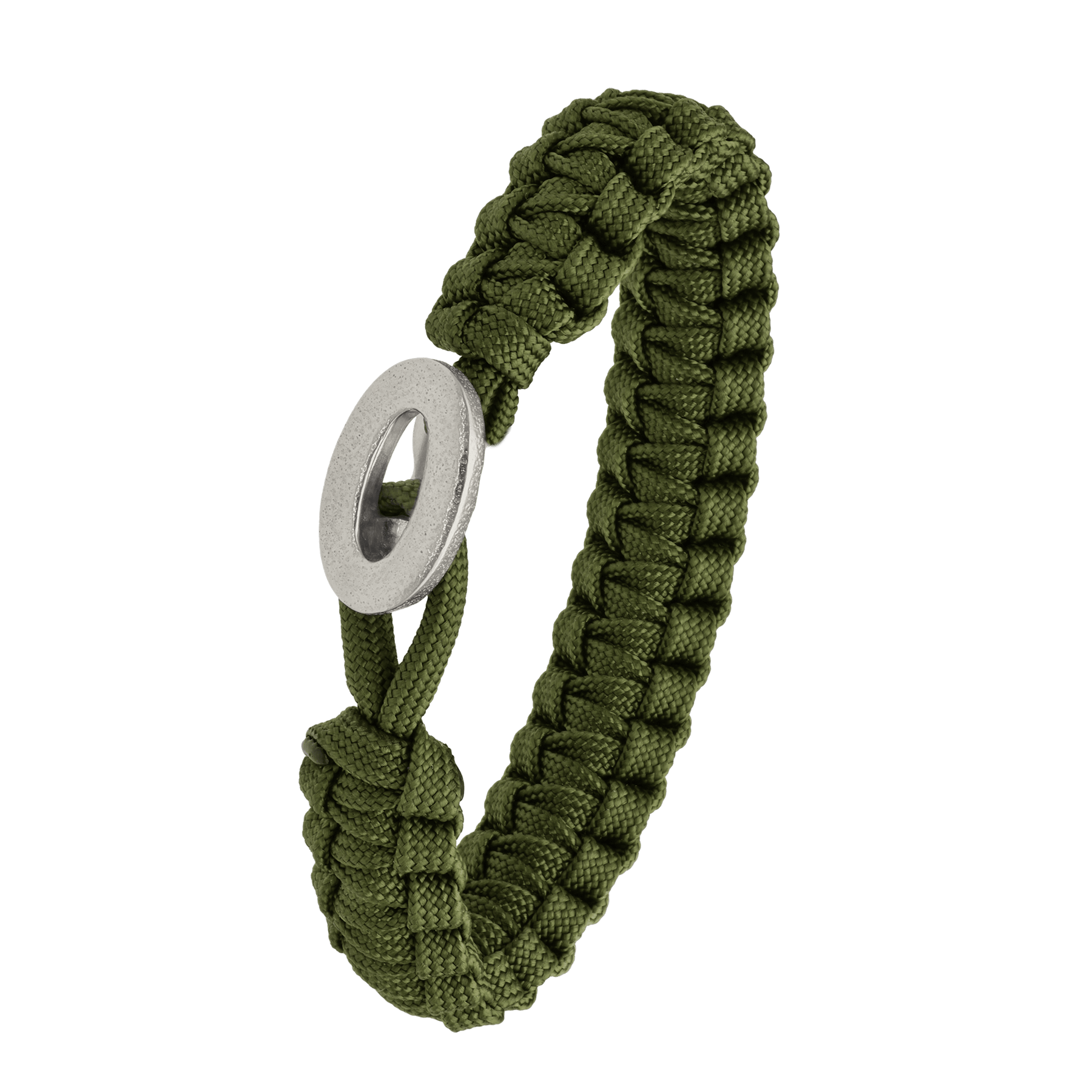 From Soldier to Soldier FSTS Bracelet Green with Brushed Sterling Silver Lock — Armband